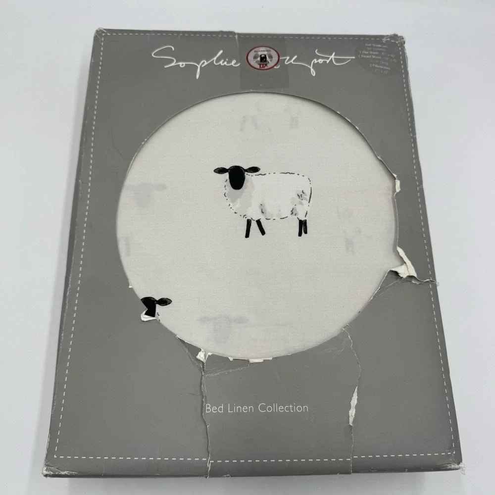 Sophie Allport Sheep Full Sheet Set 100% Cotton 200TC Percale 4 Pc